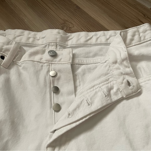 Zara White Straight leg jeans White Hidden Button fly Rigid denim Mens 36 X 32 - Picture 4 of 11
